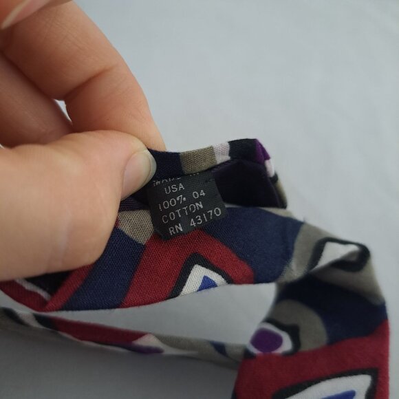 Van Heusen Mens Retro Geometric Pattern Cotton Tie 3 3/4" Wide USA - Picture 4 of 10